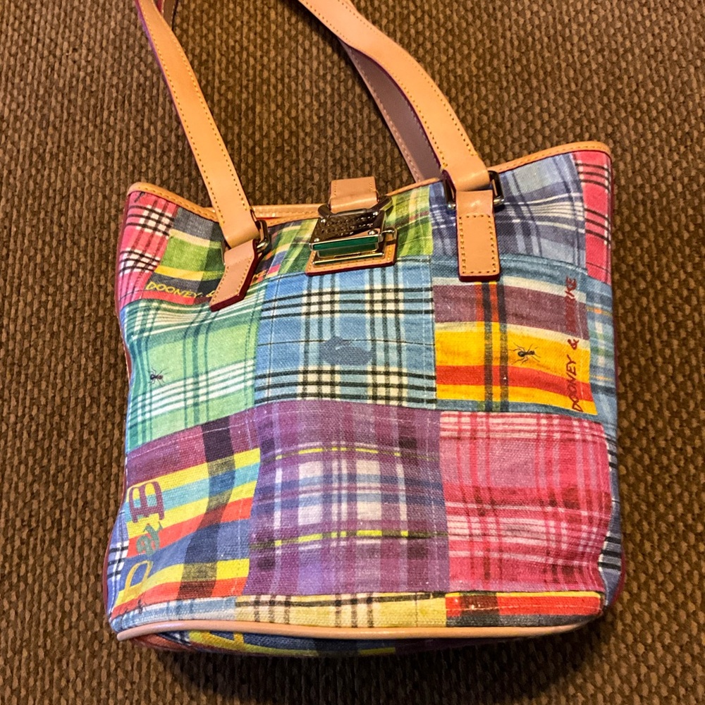 Dooney & Bourke Multicolor Plaid Shoulder Bucket Bag